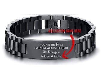 Papa Personalized Christmas gift for Papa Custom Bracelet Gifts Engraved Laser Bracelet for Papa Gift You are the Papa everyone wishes