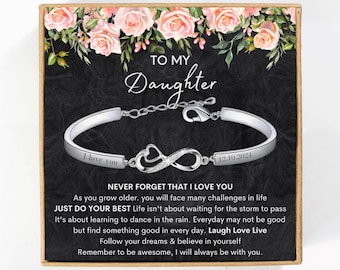 Daughter Bracelet Personalized Daughter Never Forgot that I love you, Daughter Christmas Gift from Mom Dad, To My Daughter Custom Name Gift