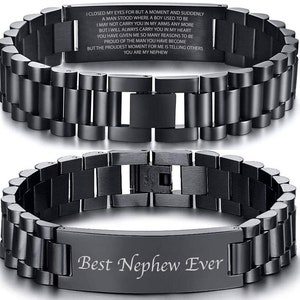 Nephew Christmas gift,Nephew Christmas Gift from Aunt to Nephew gifts,Nephew Bracelet Engraved Custom gift, Bet Nephew Ever Gift from aunt