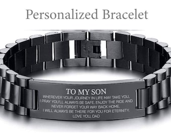 To My Son Gift From Dad, Custom Son Bracelet, Son Graduation Gift, From Dad To Son Gifts, To My Son Bracelet Gifts Son Birthday Gift Son