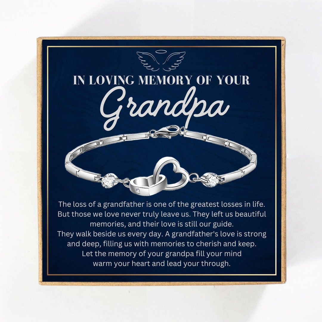 Sympathy Gift for Loss of Grandpa Bracelet With Card, Miscarriage Gifts for Grandpa Remembrance