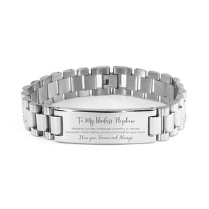 To my Nephew gifts from Aunt Uncle, Gift for Nephew from Aunt, Nephew Personalized Gifts Engraved Bracelet Nephew Birthday Gifts Birthday