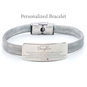 Personalized Daughter Christmas Gift from Mom to Daughter Gift,Daughter Personalized Gift from Dad Mother Daughter Bracelet Meaningful Custo