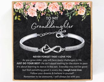 Custom Granddaughter Bracelet Personalized Engraved Gifts for Granddaughter Graduation Gift for Granddaughter Never Forgot that I Love You