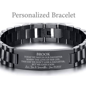 Son in law Wedding gift, Son in law gift, gifts for him, Son in law custom name bracelet personalized for Son in Law Blended Family Gift Son