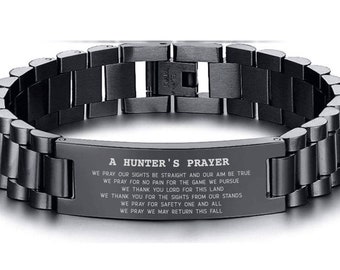 Hunter Gift for Hunters prayer engraved Bracelet hunting gift outdoorsman gift hunting prayer personalized hunting gift Birthday Gifts