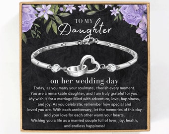 To My Daughter on Her Wedding Day, Daughter Wedding Day Gifts, Daughter Wedding Message Card Gift for Daughter Wedding Day Custom Name Gifts