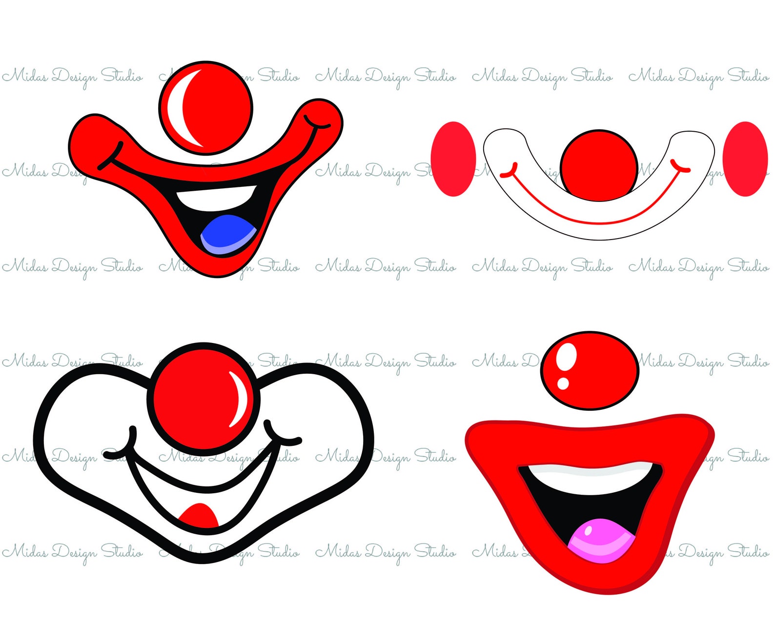 Instant Download Clown Face SVG Silly Clown Mouth Funny Etsy