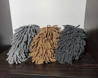 African Nudu Crochet Beanie: ZZ Top, Billy Gibbons Style Dreadlocks Wig