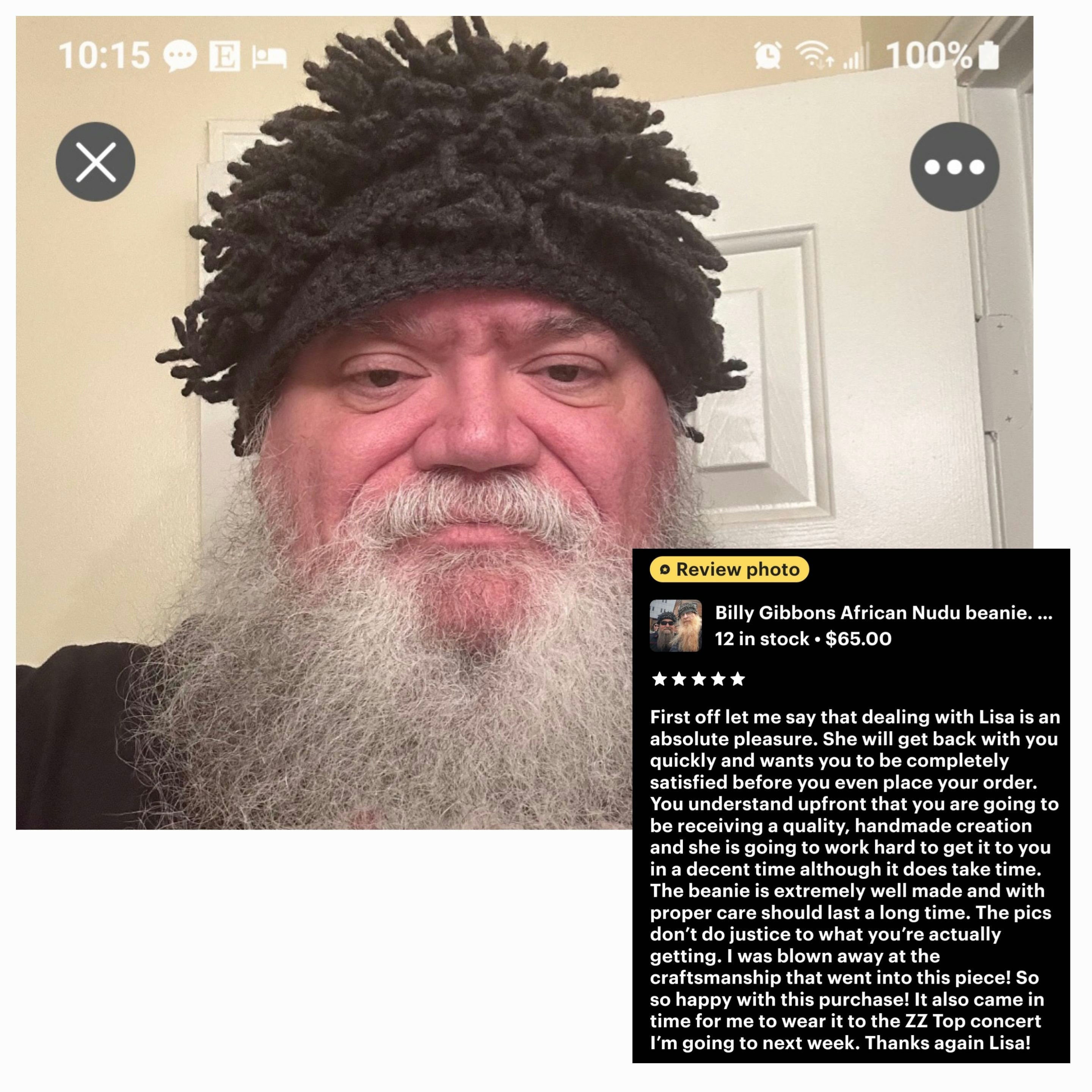 African Nudu Hat Billy Gibbon Hat ZZ Top Hat Chemo Beanie