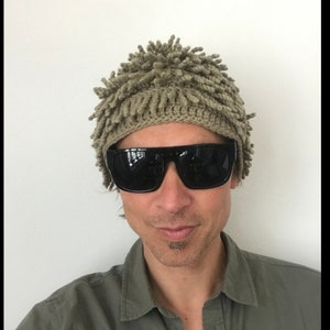 ZZ Top hat the beanie Billy Gibbons has 3 of, African Nudu Hat chemo beanie dreadlock wig Bamileke hat chemo wig dreadlock Taupe