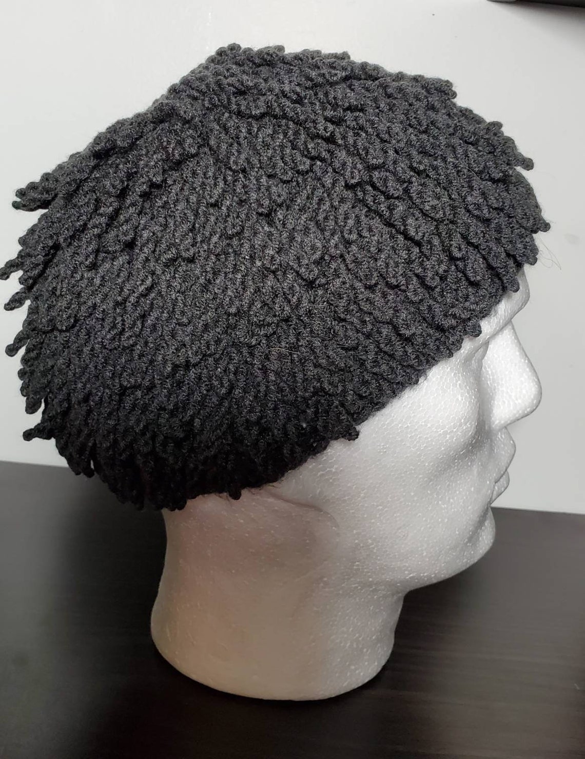Billy Gibbons ZZ Top inspired African Nudu Hat. Dreadlocks crochet beanie. Taupe