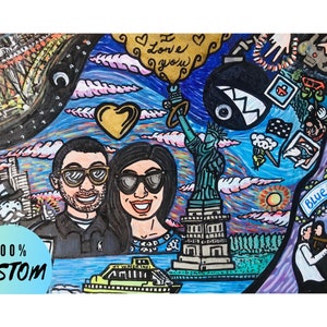 Custom Proposal Decorations Unsere Story Malerei, Custom Will you marry me Cartoon Zeichnung, I love you Verlobungskarte, Heiratsantrag