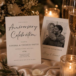 40th Anniversary Invitation Template, Anniversary Party Invitation, Boho Anniversary Invitation, Editable Anniversary Invitation 727A