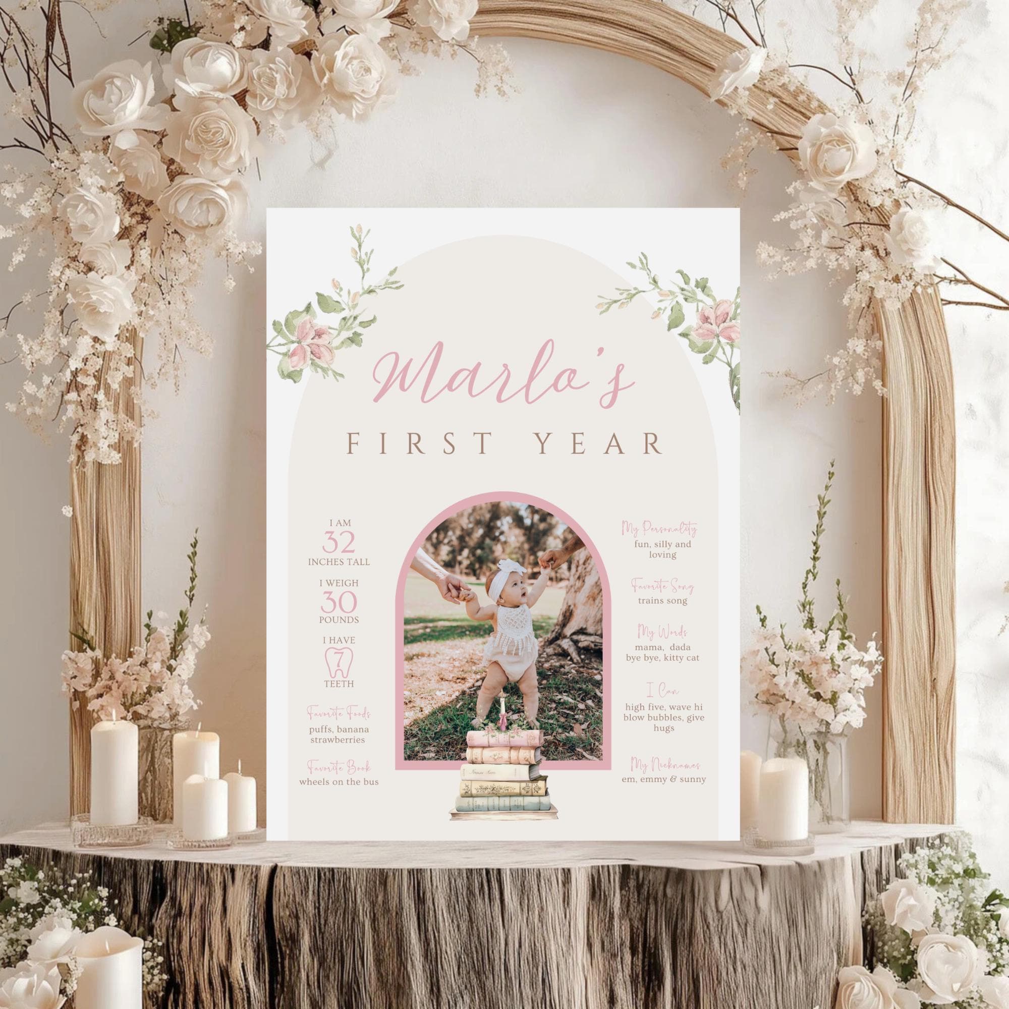 One for the Books, Pink Book First Birthday Invitation, Book Themed ...