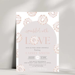 Sprinkled with Love Baby Sprinkle Editable Invitation Template, Instant, Donut Baby Sprinkle, Gender Neutral Baby Shower, Printable 831M