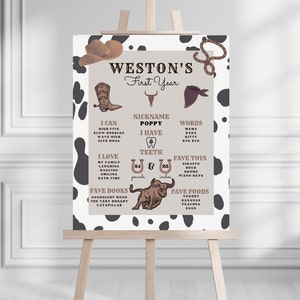 FIRST RODEO Milestone Sign 1st Rodeo, Printable Wild West Birthday Sign, My First Year Sign, Girl Cowboy Birthday, My 1st Rodeo 718MP