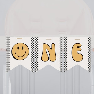 One Happy Dude Birthday Banner, Smiley Face 1st Birthday Party Decor, Boy 1st Birthday Template, One Happy Dude Banner, Template 726OB