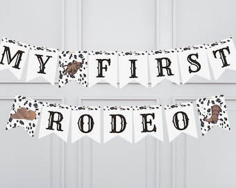 Banner Per Seggiolone Cowgirl 'My First Rodeo' Per Primo Compleanno, Decorazioni Festa Bambina, Tessuto Denim E Poliestere - 6