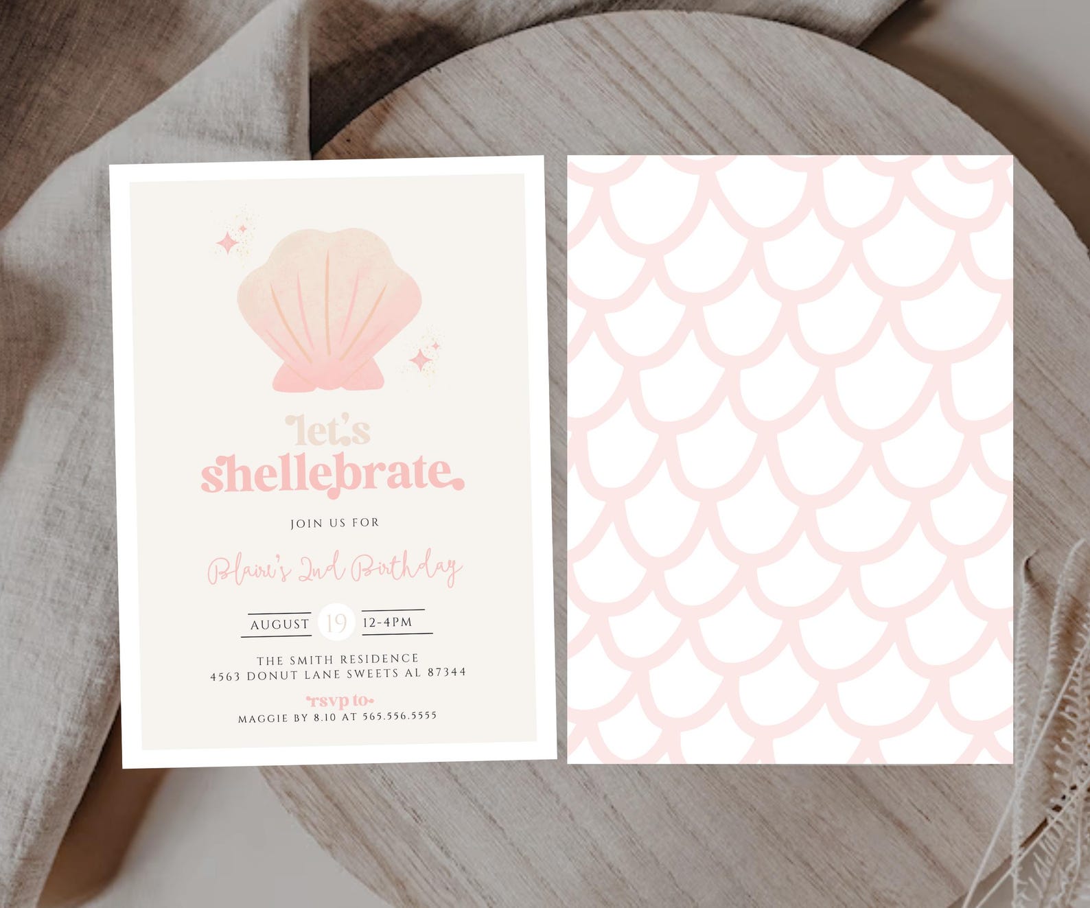 Sea Shell Beach Birthday Invite, Shellabration Invitation, Shell ...