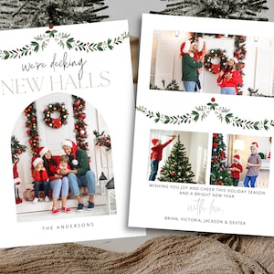 Wir sind umgezogen Weihnachtskarte | Neues Haus Kartenvorlage | New Home Foto Weihnachtskarte | Decking New Halls Urlaub Karte | Druckbare Digitale Karte 400I