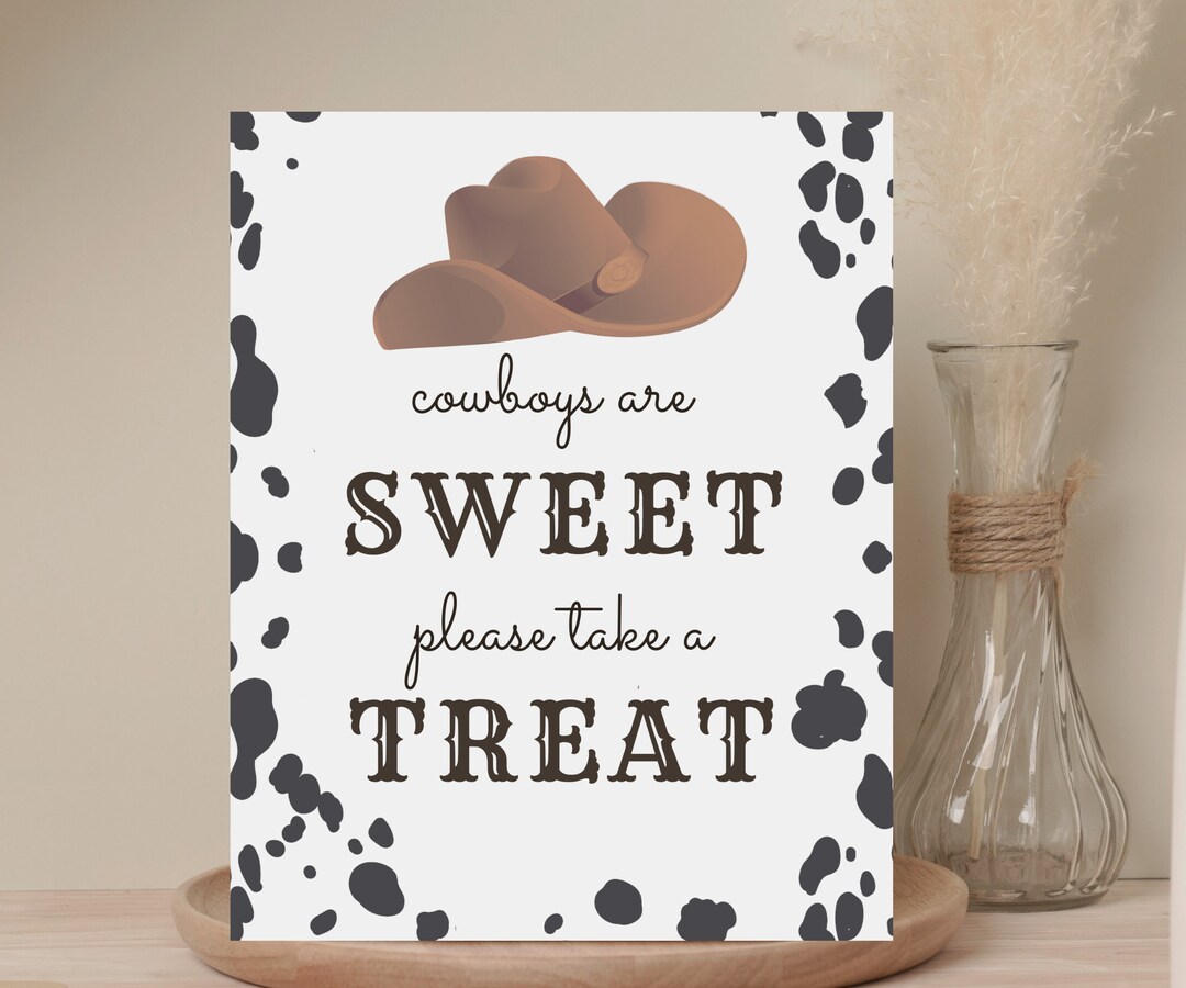 Sweets and Treats Sign Space Cowboy Birthday Party Sign Disco Cowboy ...
