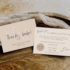 Geschäft Danke Karte bearbeitbar, Danke für Ihre Kauf Karte, Small Business Marketing, Small Business Paket Insert Karte, TY747