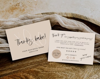 Business Thank You Card Editable, Thanks For Your Purchase Card, Small Business Marketing, Small Business Package Insert Card, TY747