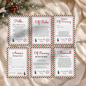 Red Elf letter bundle Elf arrival letter Goodbye letter Elf adoption certificate Elf report card Elf Rules Package Set Printable Canva 617