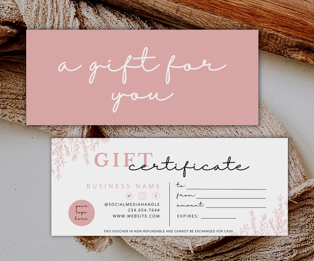 Gift Certificate Template, Printable Gift Voucher, Coupon Marketing