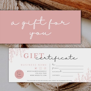 Gift Certificate Template, Printable Gift Voucher, Coupon Marketing Certificate, Editable Gift Certificate, Small Business Marketing, GC732B