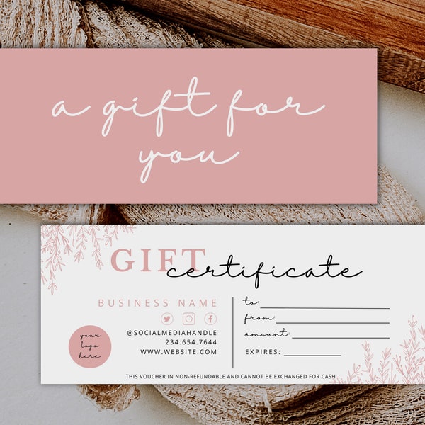 Gift Certificate Template, Printable Gift Voucher, Coupon Marketing Certificate, Editable Gift Certificate, Small Business Marketing, GC732B