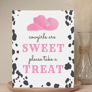 Sweets and Treats Sign Space Cowgirl Birthday Party Sign Disco Cowgirl Sign Pink Rodeo Party Nashville Wild West Country PRINTABLE 717ES