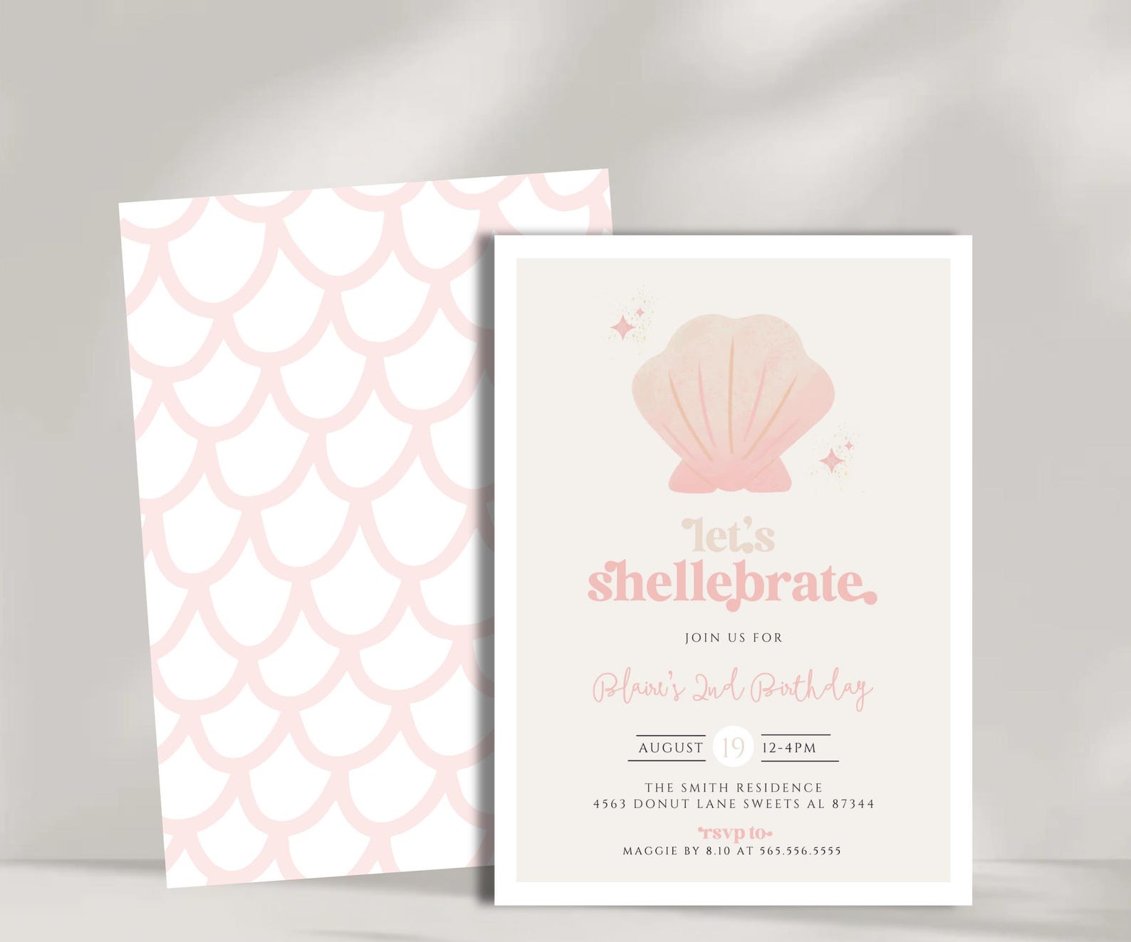 Sea Shell Beach Birthday Invite, Shellabration Invitation, Shell ...