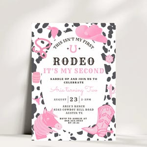 Editable My Second Rodeo Invitation Cowgirl Birthday Invite Wild West Cowgirl 2nd Rodeo Southwestern Ranch Template Instant Download 717D