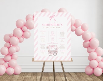 Bearbeitbares Eis Geburtstag Meilensteine Zeichen Mädchen Rosa Erster Geburtstag Eis LKW 1. Kegel Süß Download, Sweet One Mein Erstes Jahr 550MPN