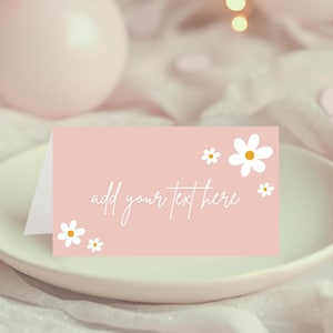 Étiquettes de nourriture de fête d'anniversaire de marguerite