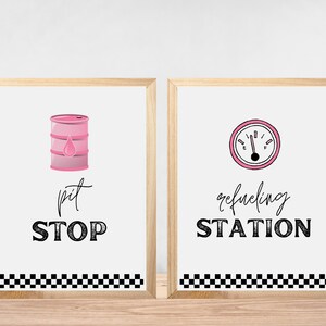 Racecar Birthday Signs, Pit Stop Table Sign, Refueling Station Sign, Editable Template, Fueling Station, Food Party Templates,  744ES1