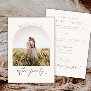 Photo Wedding Reception Party Invitation Template, Happily Ever After Party, Reception Party, Printable, Customize Elopement, Custom 730J