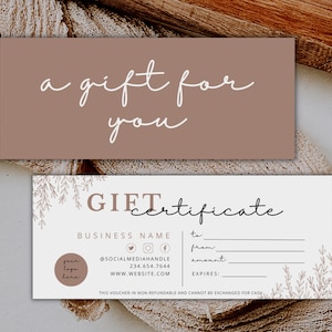 Modèle de certificat-cadeau Boho, certificat de bon-cadeau imprimable bricolage, carte-cadeau modifiable, certificat-cadeau Spa, modèle imprimable GC732