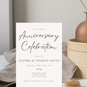 40th Anniversary Invitation Template, Anniversary Party Invitation ...