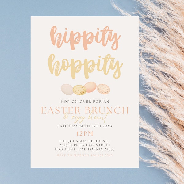 Easter Egg Hunt Invitation, Easter Party Invitation, Easter Invites, Easter Brunch Invite, Egg Hunt Party, Easter Party, Easter Brunch 715A