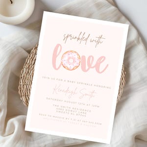 Sprinkled with Love Baby Sprinkle Editable Invitation Template, Instant, Donut Baby Sprinkle, Gender Neutral Baby Shower, Printable 716M