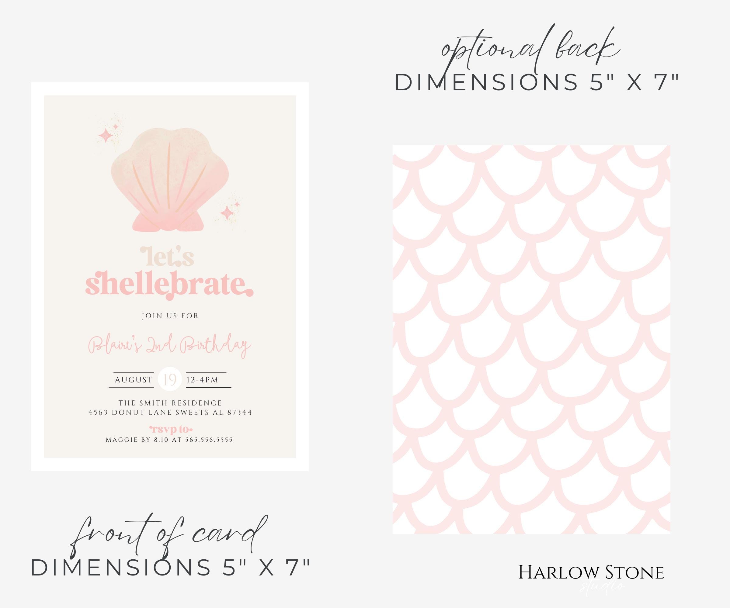 Sea Shell Beach Birthday Invite, Shellabration Invitation, Shell ...