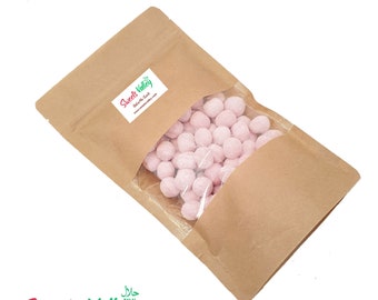 Bombones sabor fresa rosa, caramelos masticables tradicionales retro, para elegir y mezclar, HALAL, aptos para vegetarianos, 500 g