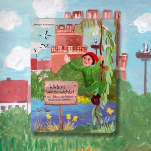 Livro infantil ilustrado | Gnomo de salgueiro Wirbini | Livro de tabuleiro | Livro sazonal