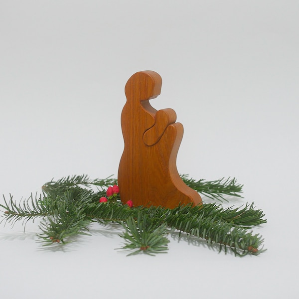 mutter mit kind  || holz | ulme | figur | deko | weihnachten | maria | jesus | christmas | geburt | stillen | birth | handmade | figürchen