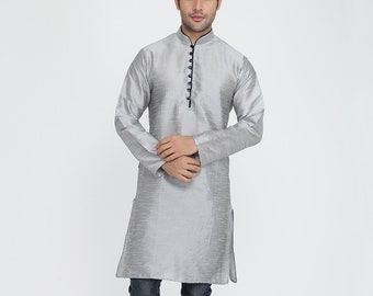 Kurta di seta fatta a mano per uomini / kurta indiano per uomini / kurta da uomo / kurta indiano / kurta per uomini / kurta indiano da uomo / tunica kurta casual per uomini