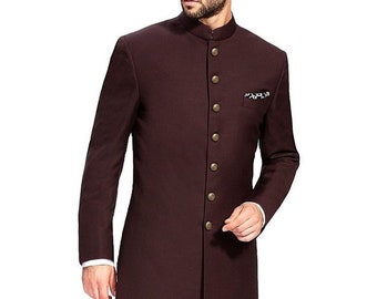 CUSTOM FIT Diseñador étnico indio Indowestern Sherwani y pijama para hombres Indowestern Set para boda, Achkan para hombres, Sherwani para boda