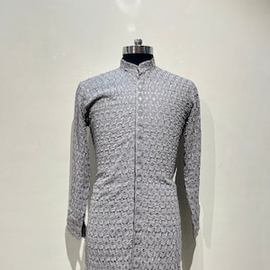 CUSTOM FIT Mens Wear, Party Wear, Indian mirror Kurta, Desi Wear, Kurta Pajama Bollywood Style Kurta Pajama For Men Wedding Ethnic Men Kurta